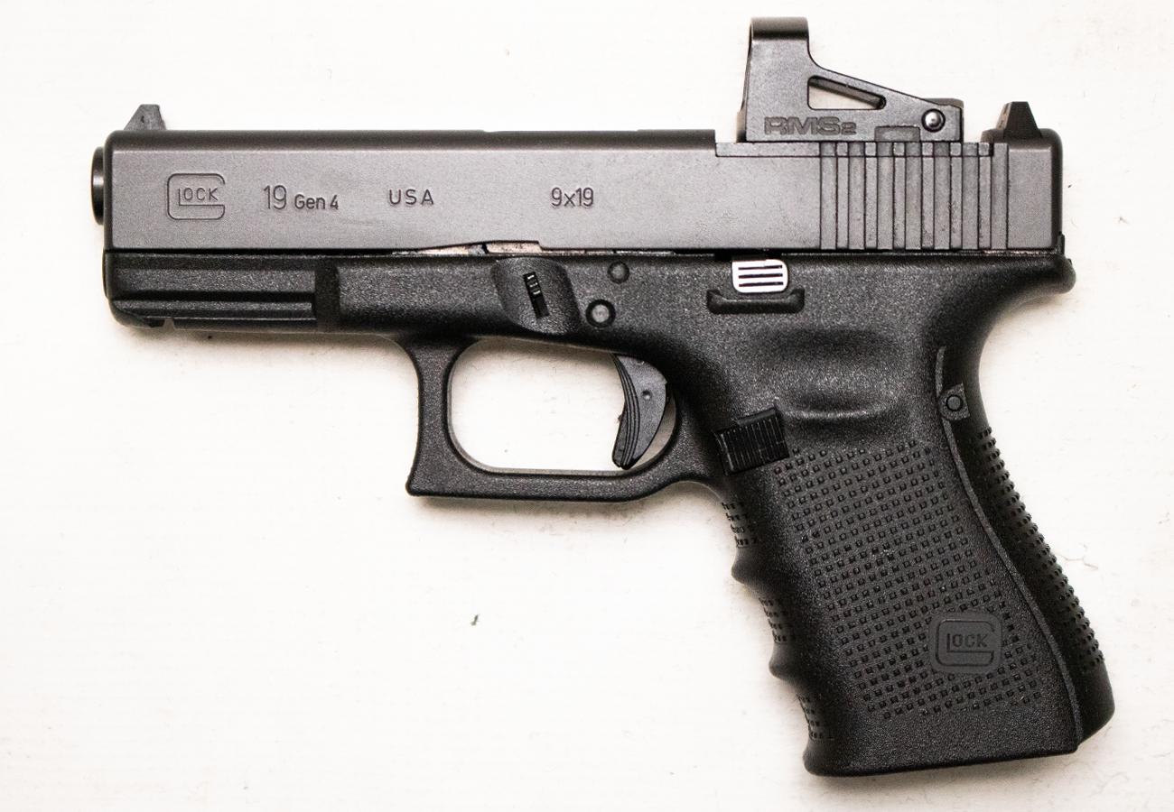 GLOCK 19 Gen4 MOS 9mm Police Trade-In Semi-Auto Pistol with Shield RMS2 (Magazine Not Included)